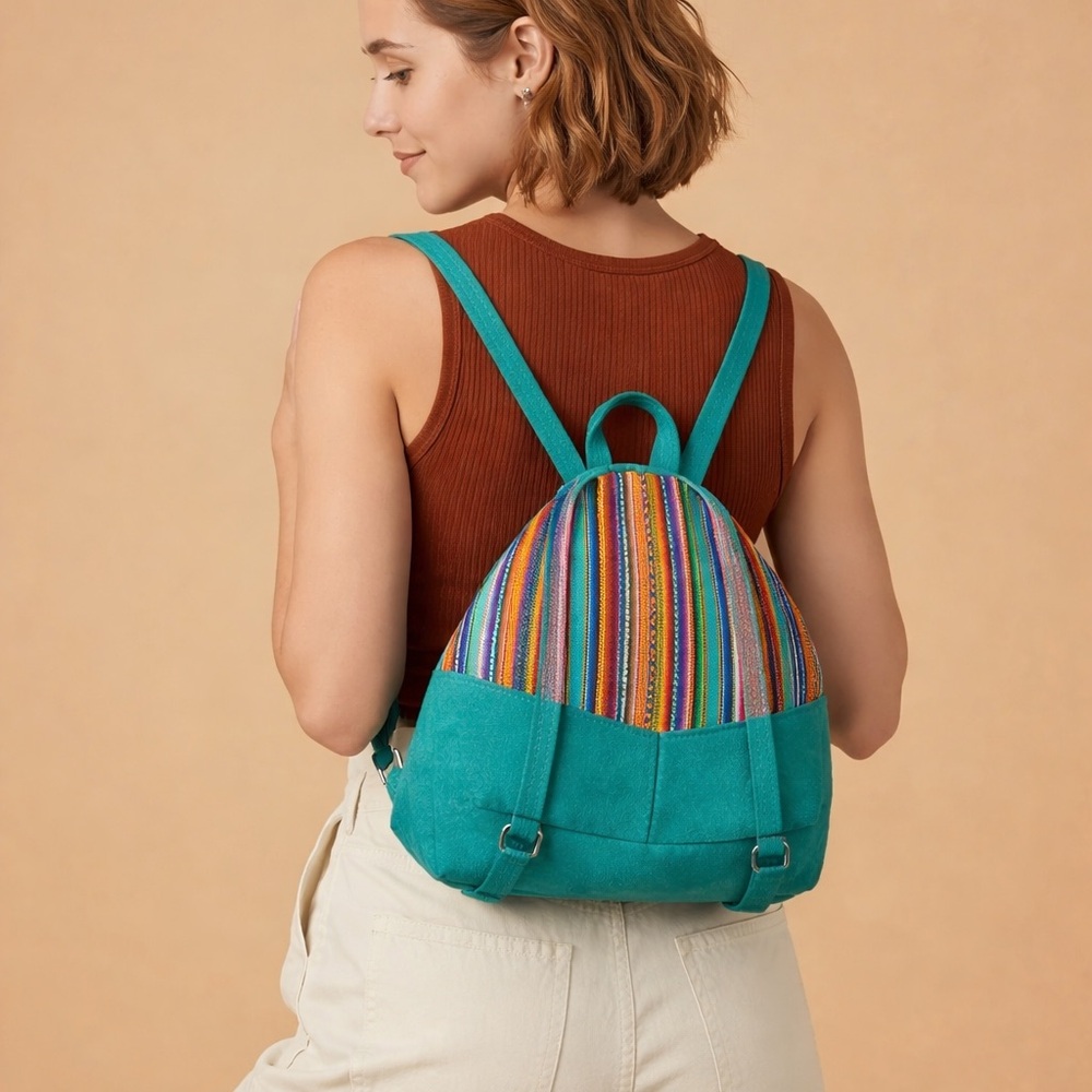 Peru Munay Multicolor Patterned Mini Backpack - image 2